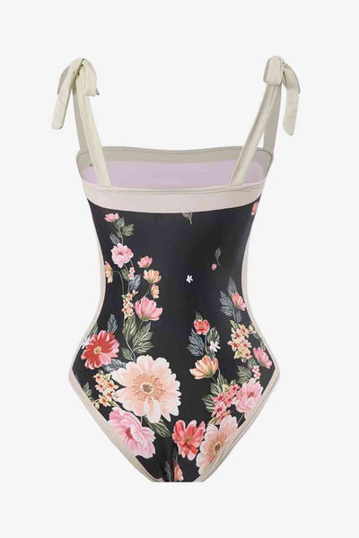 Floral Tie-Shoulder Two-Piece Swim Set - Sufyaa