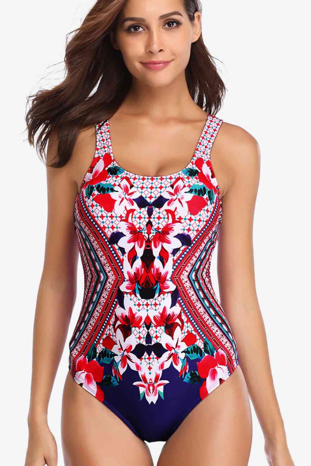 Floral Backless One-Piece Swimsuit - Sufyaa