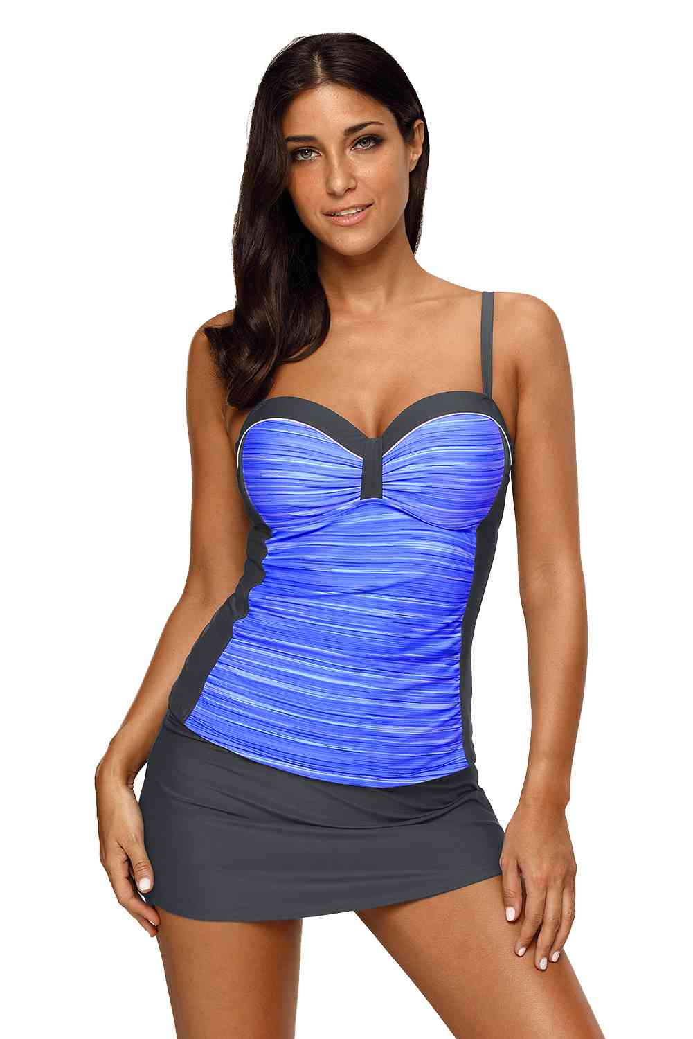 Two-Tone Sweetheart Neck Two-Piece Swimsuit - Sufyaa