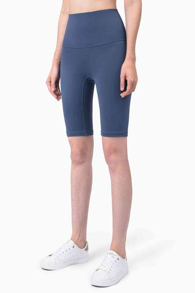 Breathable High-Rise Wide Waistband Biker Shorts - Sufyaa