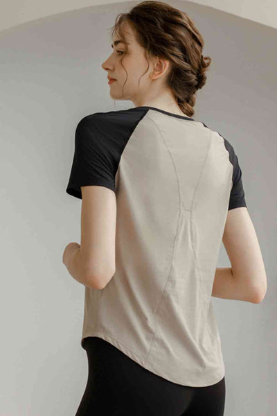 Round Neck Short Raglan Sleeve T-Shirt - Sufyaa