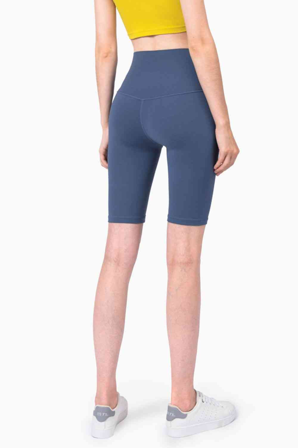 Breathable High-Rise Wide Waistband Biker Shorts - Sufyaa