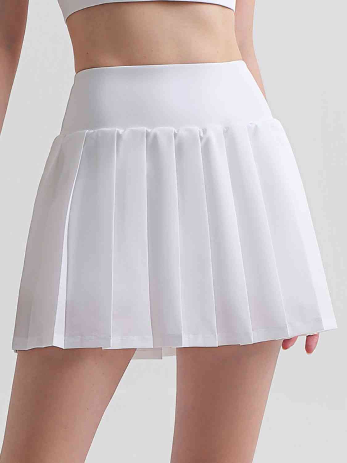 Pleated Elastic Waistband Sports Skirt - Sufyaa