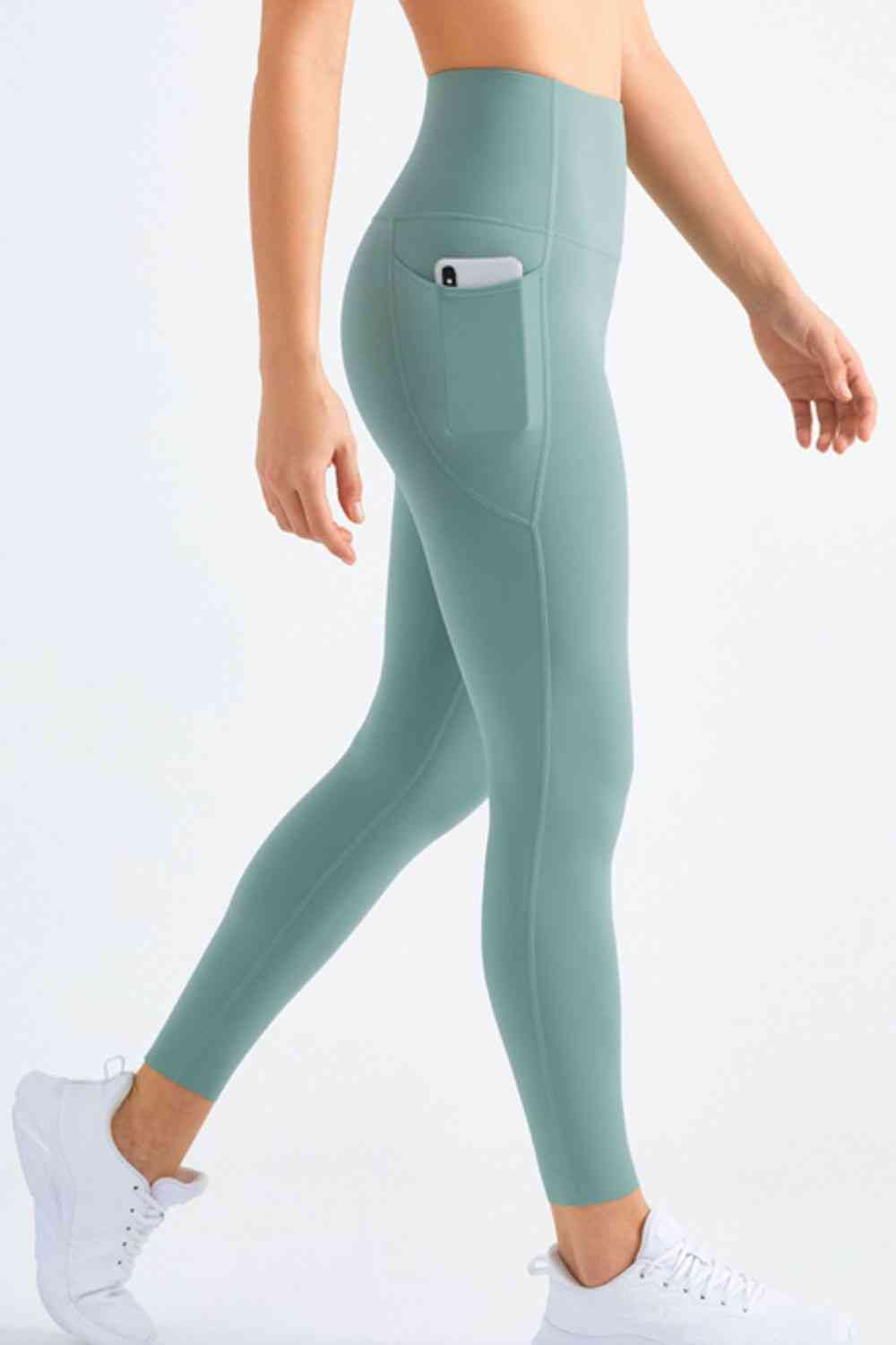 Highly Stretchy Elastic Waistband Pocket Yoga Leggings - Sufyaa