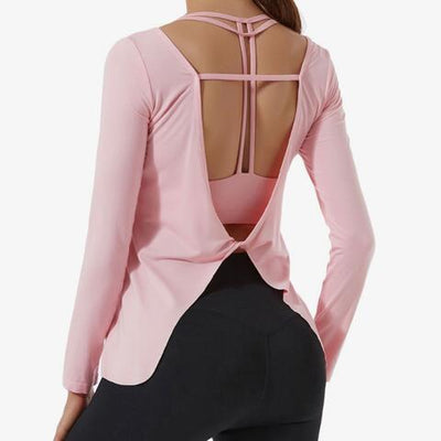 Twisted Open Back Sports Top - Sufyaa