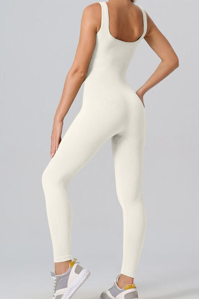 Square Neck Wide Strap Jumpsuit - Sufyaa