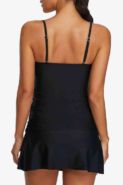 Lace-Up Ruched Two-Piece Swimsuit - Sufyaa