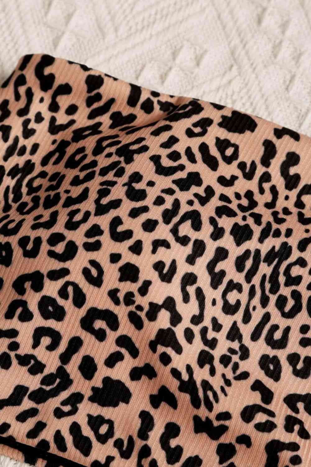 Leopard Swim Tube Top and Swim Bottoms Set - Sufyaa