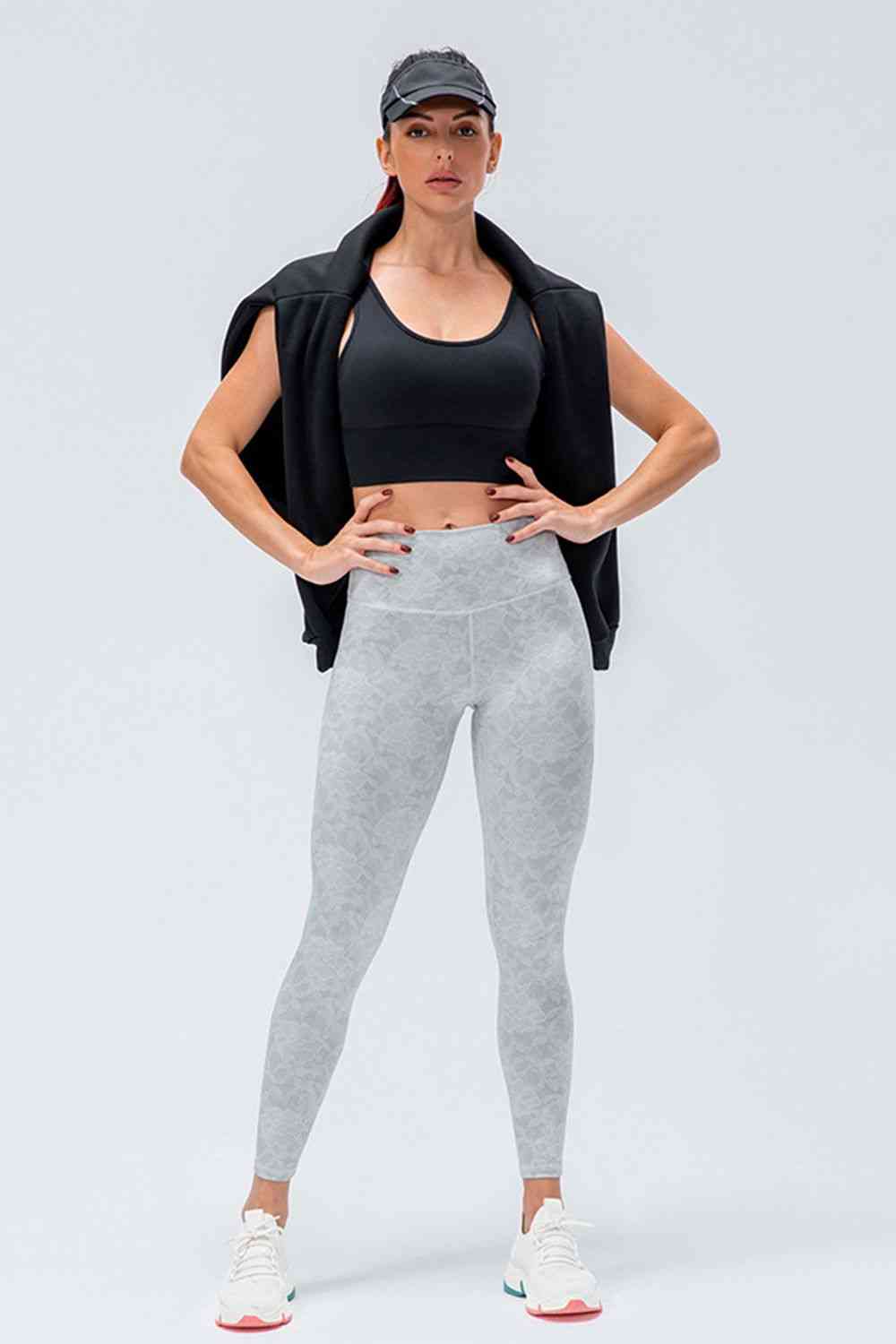 Wide Waistband Slim Fit Active Leggings - Sufyaa