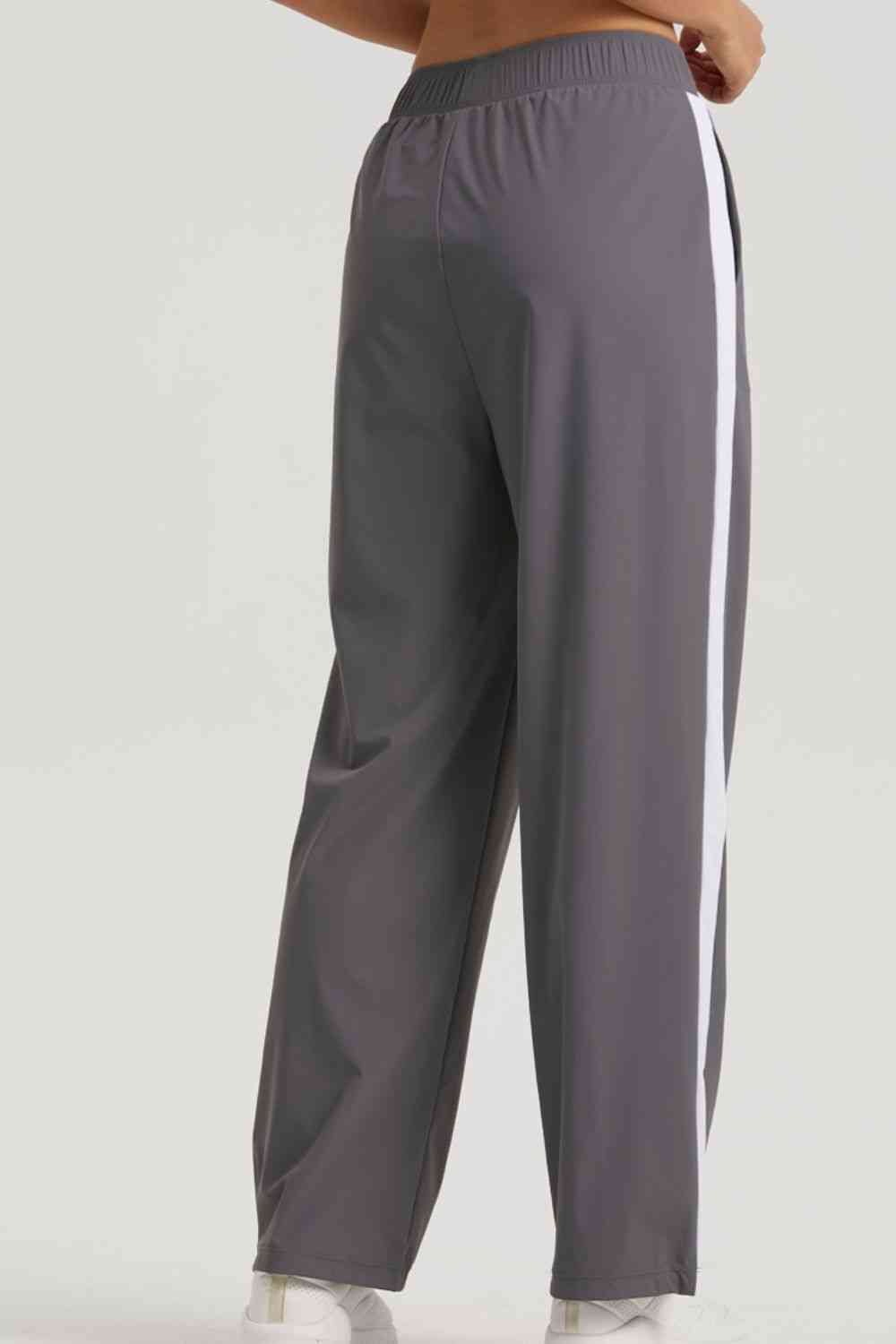Side Stripe Elastic Waist Sports Pants - Sufyaa
